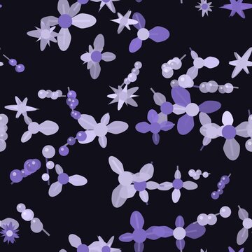Boucle sans couture de fond anim&eacute; de fleurs flottantes bleu