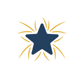 Obraz premium Blue star with yellow rays