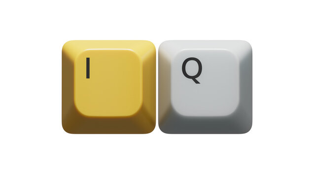 IQ concept. Acronym of questions and answers or job of tester or quality engineer.close up of Computer keyboard keys,Business Concept.Supports PNG files with transparent backgrounds.