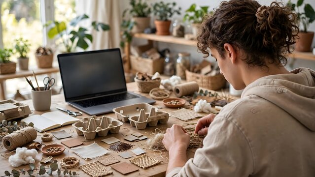 Sustainable design concept combining creativity, business innovation and environmental awareness
