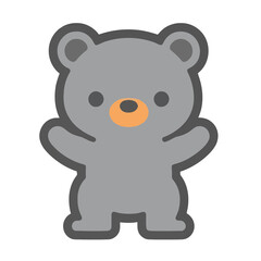 Fototapeta premium Cute gray bear illustration