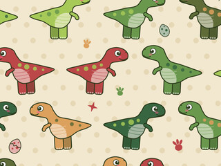 Playful Baby Dinosaur Nursery Vector Background © iushakovsky