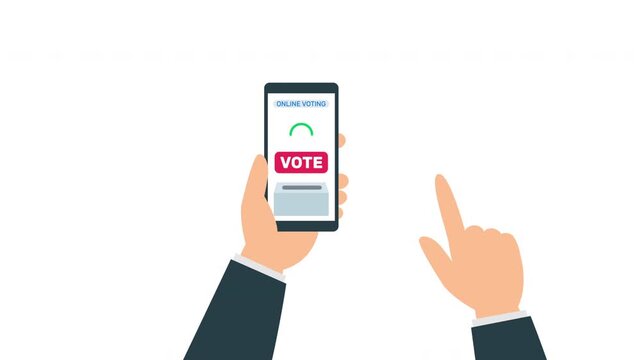 online voting man using smartphone phone vote app election video footage 