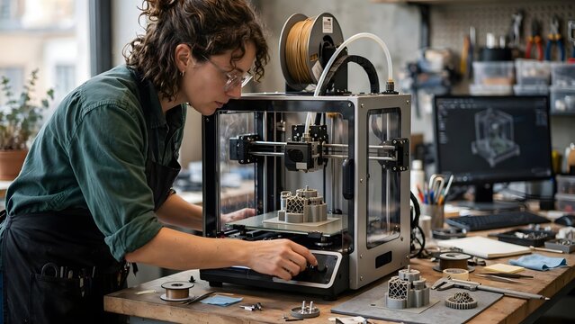 3D printing technology being used to transform a digital design into a physical prototype