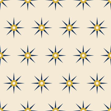 Art deco sunburst spike lattice navy gold cream 1920s pattern