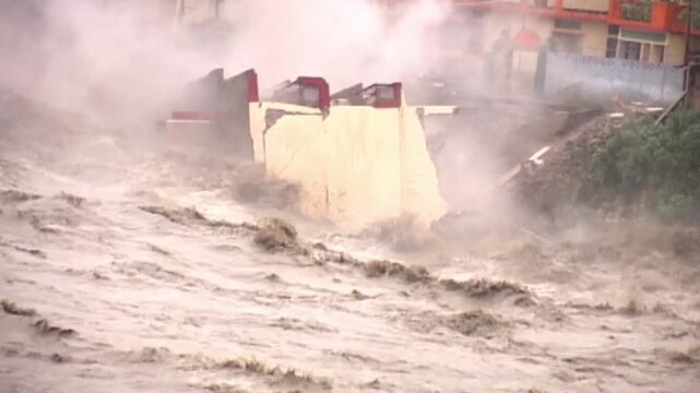 Himalayan Disaster Flash Flood Raging Through Ganges River In India
