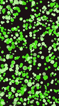 Fond anim&eacute; de pois flottants vert vif avec mouvement diagonal