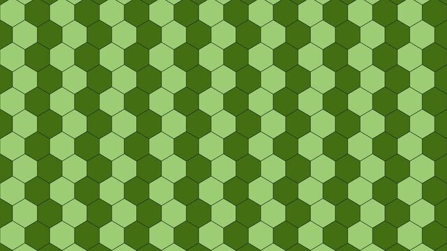 Fond anim&eacute; d'hexagones vert en boucle sans couture