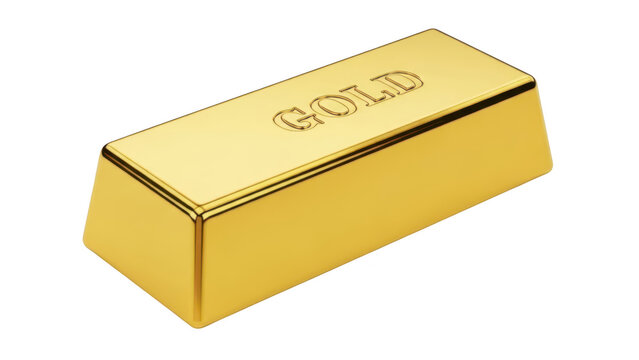 A single shiny gold bar ingot isolated on a clean surface for business and finance