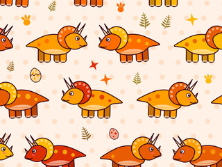 Cute Cartoon Dinosaurs Colorful Kids Pattern © iushakovsky