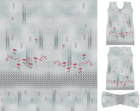 Indian kurti digital design kurta font side background-Illustration