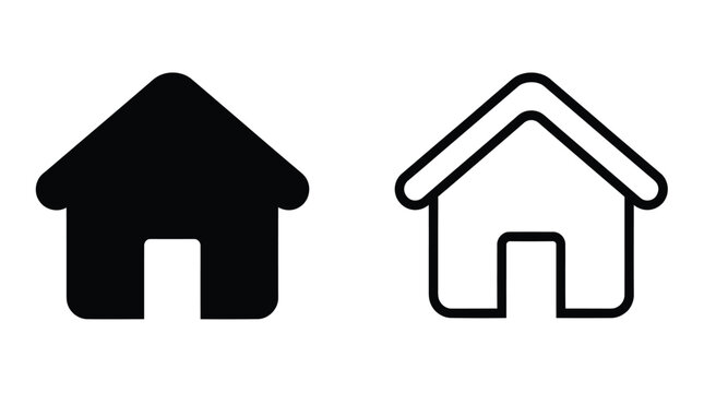House icon. Home symbol. Homepage button sign. Residence pictogram for web navigation, real estate, user interface, mobile app, property listing and website menu design.