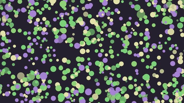 Fond anim&eacute; de pois flottants multicolore en boucle sans couture