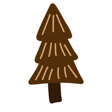 vector illustration of brown leaf tree