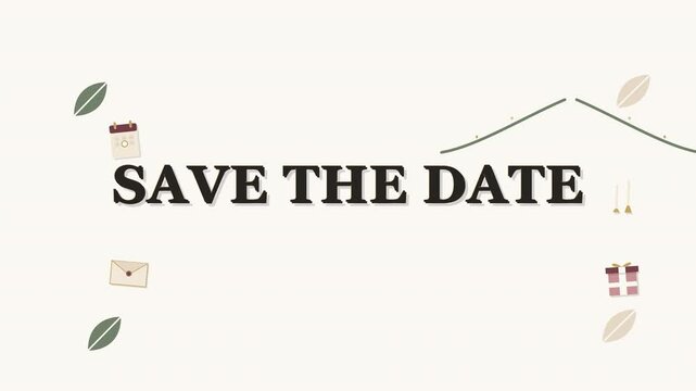 Elegant Save the Date Wedding Announcement Typography