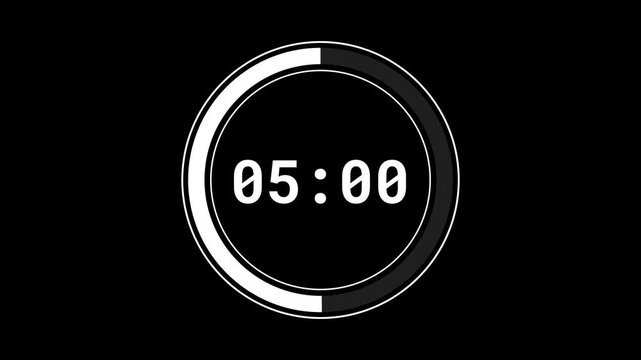 Animated milliseconds 10 to 0 seconds countdown timer isolated on black background
