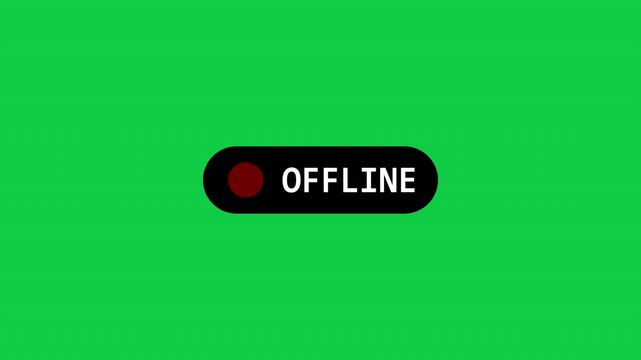 No internet offline animation on green screen background. Disconnected Network. No Wi-Fi. live stopped