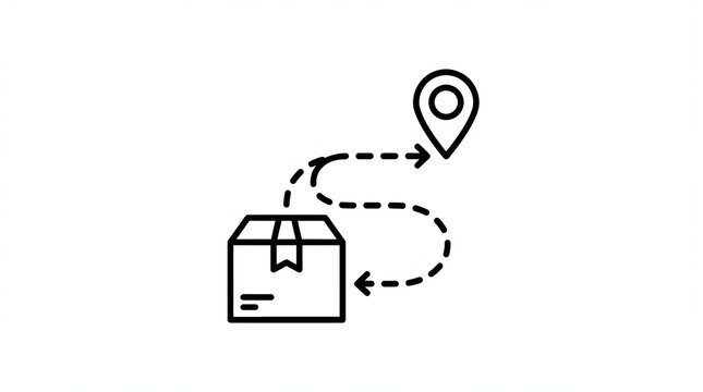 Delivery Tracking Vector Icon for Package Shipping Logistics and Online Order Service