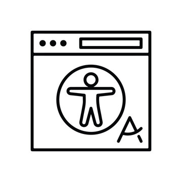 Web browser window icon representing digital accessibility and inclusive user interface design for websites and applications