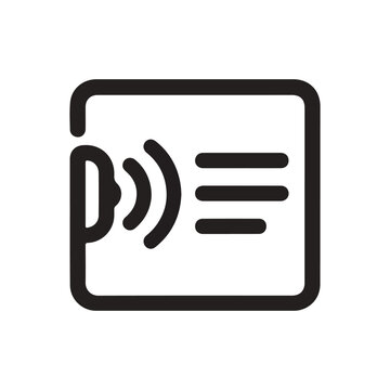 Minimalist outline icon representing wireless communication or digital signal transmission inside a square document or interface frame