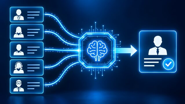 Automated machine learning algorithm filtering multiple candidate profiles to select the best qualified professional for modern talent acquisition and recruitment systems