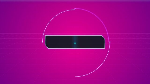 Retro Futuristic Digital Interface Loading Screen with Glowing Grid