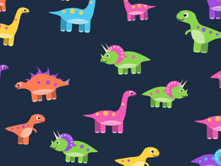 Funny Dino Friends With Eggs And Footprints © iushakovsky