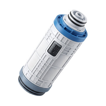 Water filter replacement cartridge for domestic purification system as cut out PNG