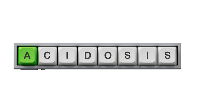 Computer keyboard keys with text acidosis.close up of Computer keyboard keys,Business Concept.Supports PNG files with transparent backgrounds.