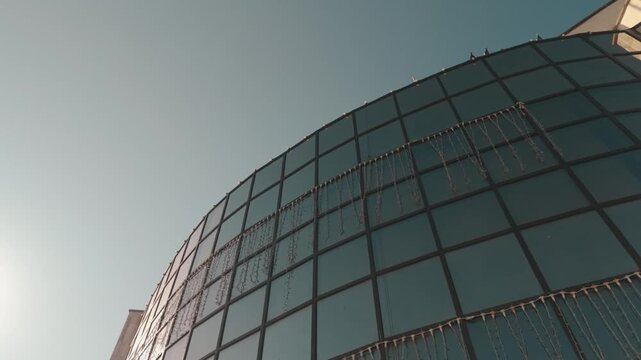Low-angle view of Anaf Building in Suceava, Romania