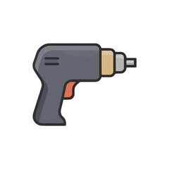 Flat icon of a cordless drill © wasila
