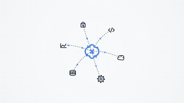 Abstract Spring Loaded Logic Graph Animated Data Network Nodes Concept