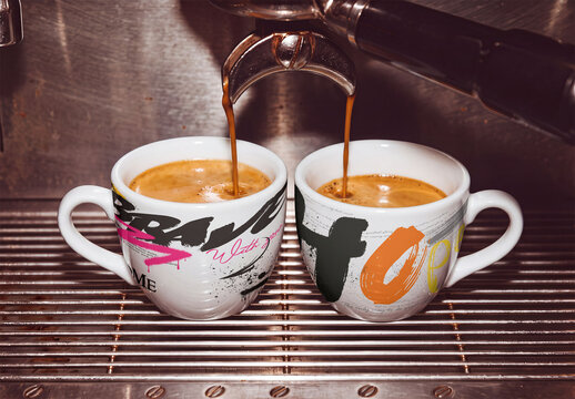 Mockup Template of Espresso Cup Pair