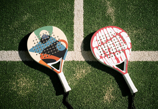 Mockup Template of Padel Racket Pair