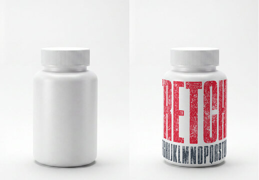 Mockup Template of Cylindrical Jar Bottle