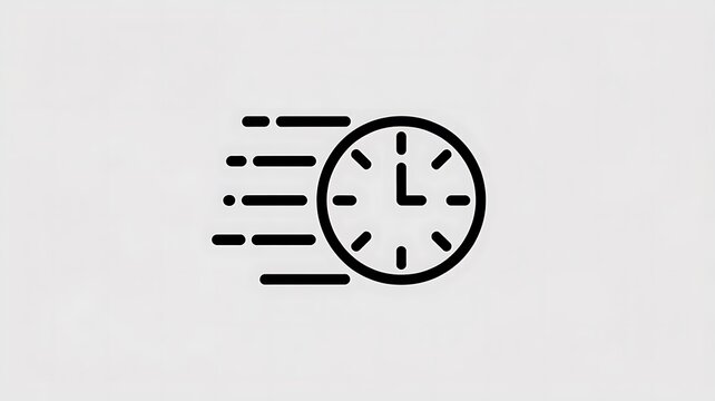 Fast moving clock icon representing speed and time