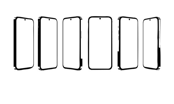 Modern Smartphone Blank Screen Mockup Collection.