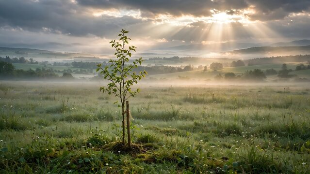 A developing tree symbolizes hope, renewal and environmental restoration