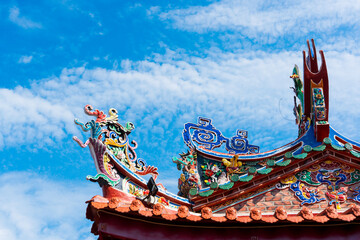 Traditional Chinese Temple Roof Ornamentation Decorative Ceramic Artwork © Denise