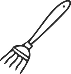 Obraz premium Hand Fork Cultivator Doodle Icon