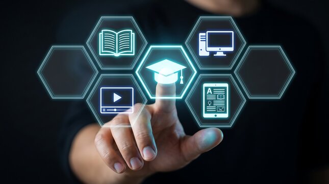 Futuristic E-Learning Platform with Digital Courses, E-Books and Skill Development