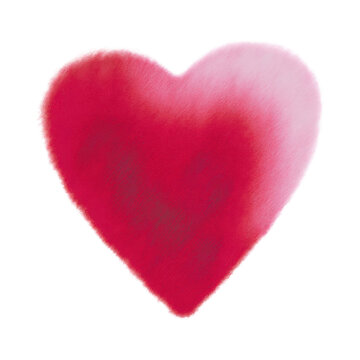 PNG Watercolor heart illustration with soft gradient effect.