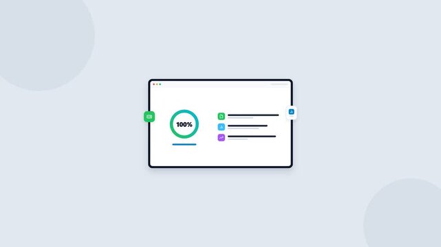 Minimalist dashboard user interface cards showing data progress