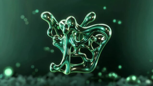 Isolated 4K chroma key video featuring a shiny liquid metal blob performing smooth metaball morphing animations simulating dynamic fluid motion for futuristic VFX projects