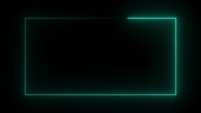 looping 3d animation, abstract black background with linear frame.