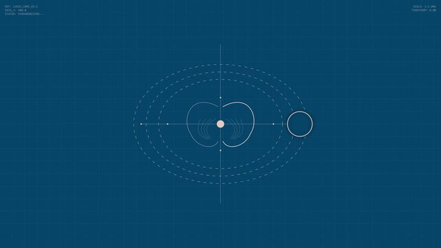 Abstract Digital Orbit Interface Motion Graphic Background