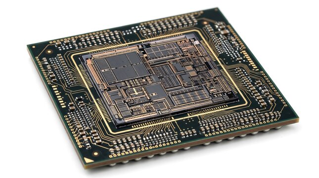 Close-up of modern cpu computer chip