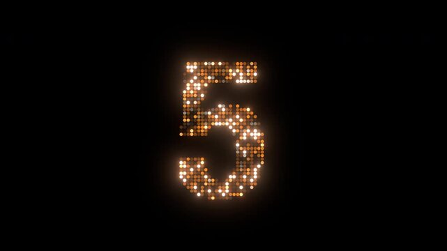 glitter number 5 birthday celebration text