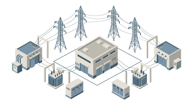 Clean Isometric of Electrical Power Distribution Network with Buildings Transformers and Power Lines