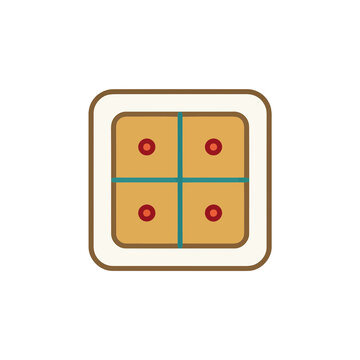 Four squares with red dots inside